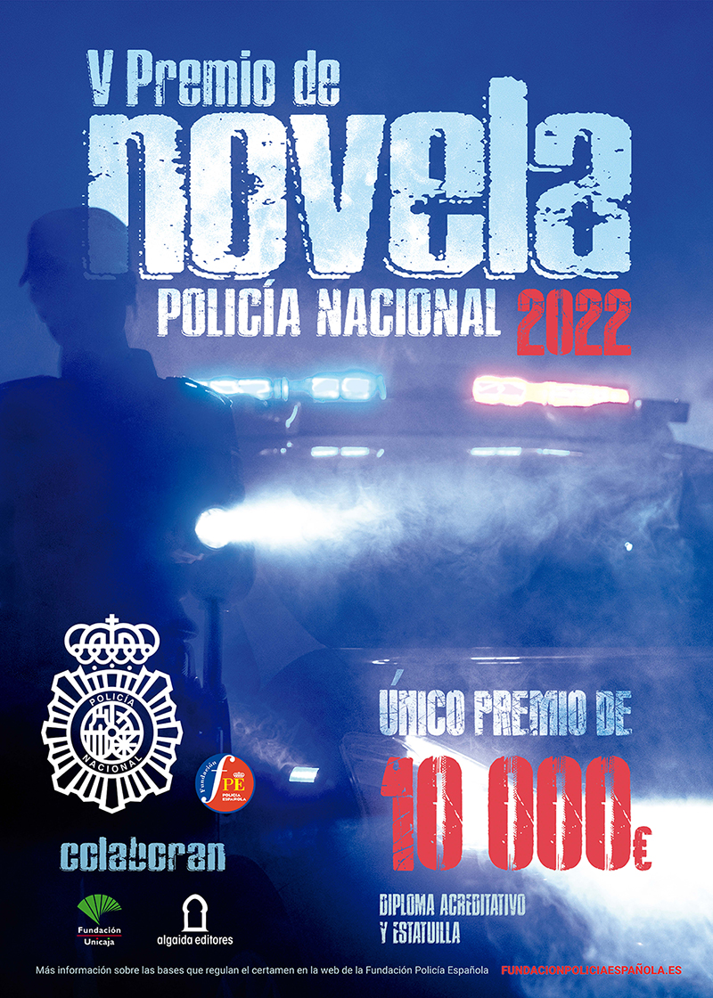 Cartel del V premio de novela de Policía Nacional. Año 2022.