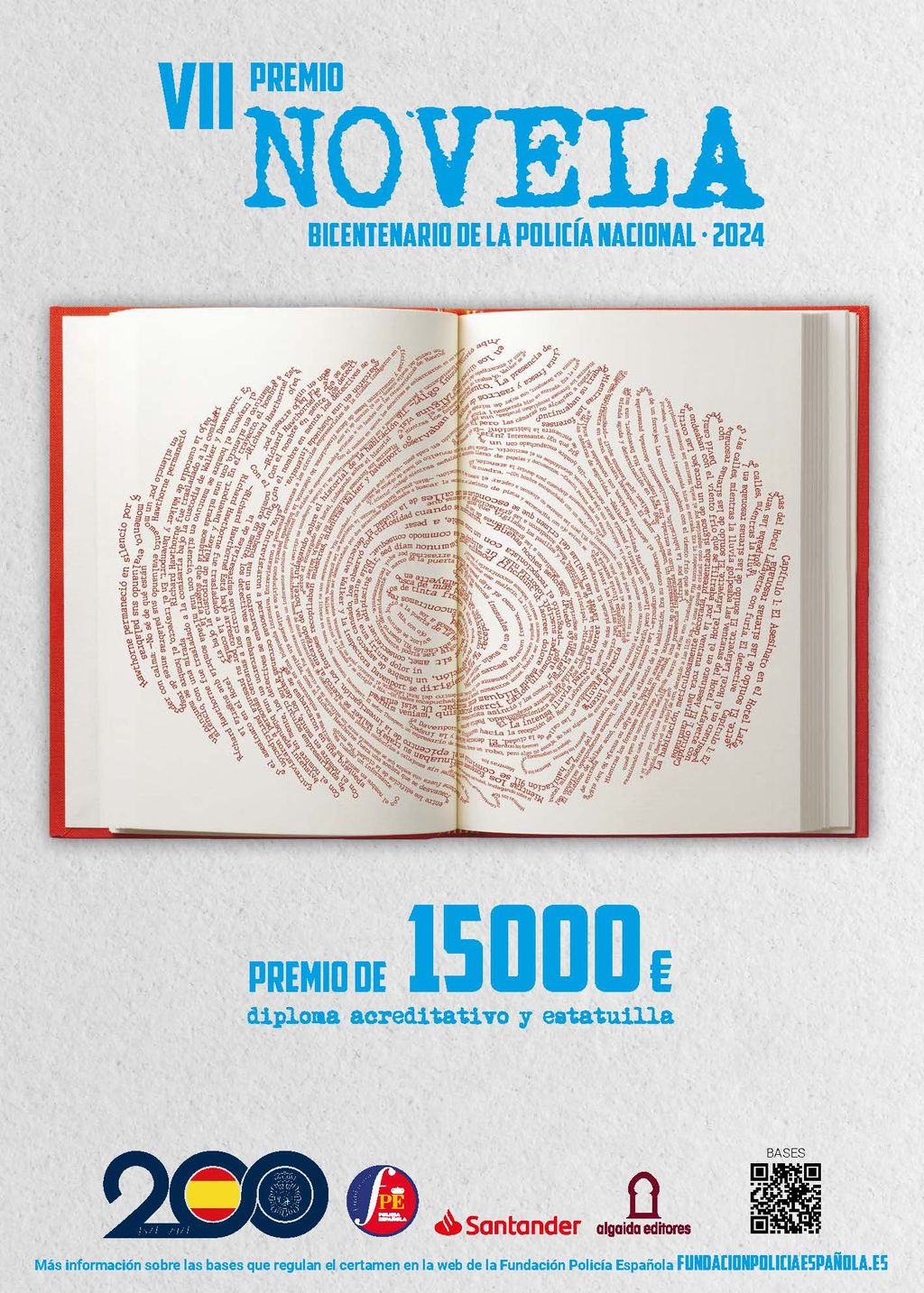 Cartel convocatoria VII Premio de novela Bicentenario Policía Nacional -2024