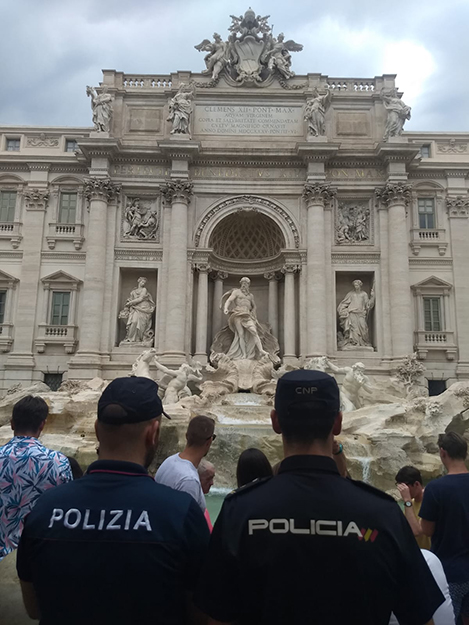 Patrulla conjunta en Roma entre Policía Nacional de España y Polizia di Stato de Italia