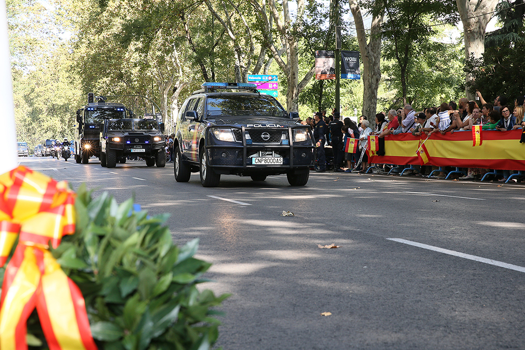 Desfile de vehículos de la Policía Nacional, al paso vehículos pertenecientes a la Unidades de Intervención Policial UIP