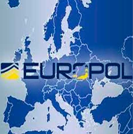 Mapa de europa con logo de Europol