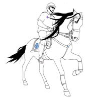 Imagen para colorear de un Policía montado a caballo